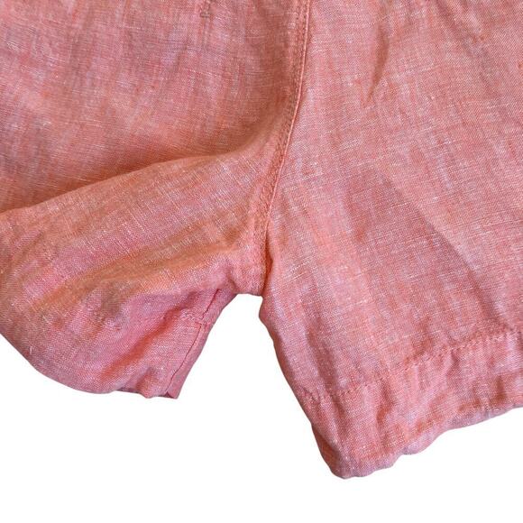 Athleta Sz 12 100% Linen Retreat Shorts 4” In Peach Pull-on Pockets Comfortable - Picture 16 of 16